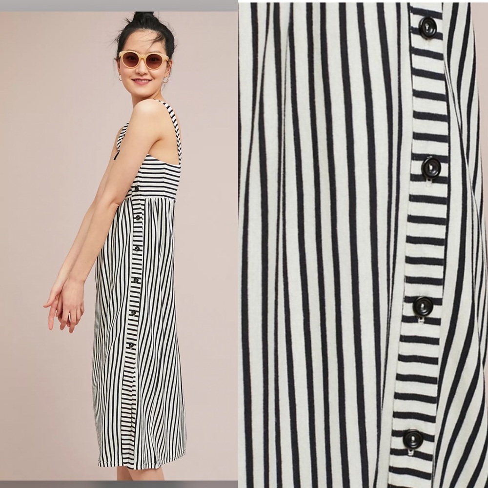 Anthropologie Fiona Striped Midi Dress NWT - Picture 3 of 5